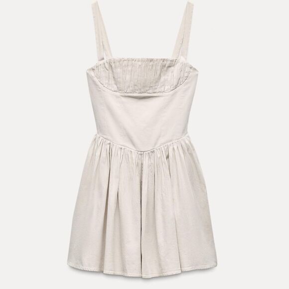 Zara GATHERED SHORT DRESS - Picture 2 of 7